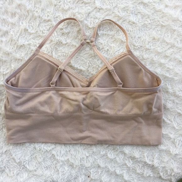 Army Green Bandeau & Nude Lounge Bra Set sz Medium - Picture 3 of 6